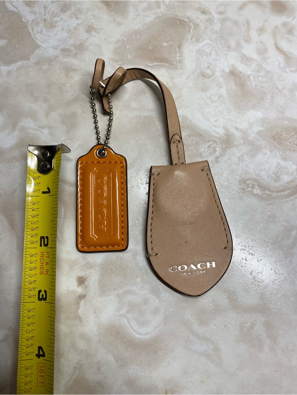 COACH Hang Tag Set in Tan and Orange